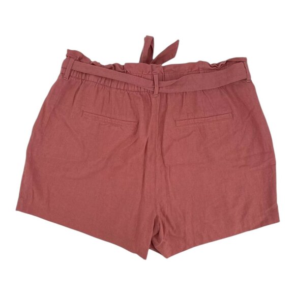 Old Navy Womens Linen Blend Paperbag Waist Shorts Size 16 Pink - Picture 2 of 6